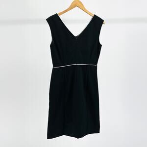 Vintage Y2K Tahari Arthur S. Levine Black White Piped Sheath Dress